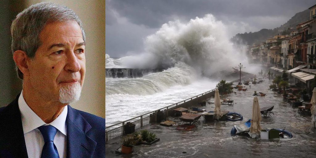 Musumeci visita le zone colpite dal ciclone Harry: Regione chiede stato d'emergenza