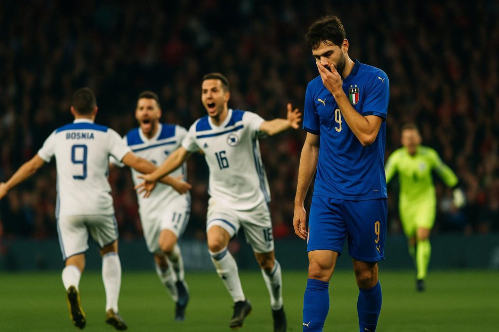 Disastro Italia: terzo Mondiale consecutivo mancato. Espulsione e rigori fatali, Bosnia beffa gli Azzurri