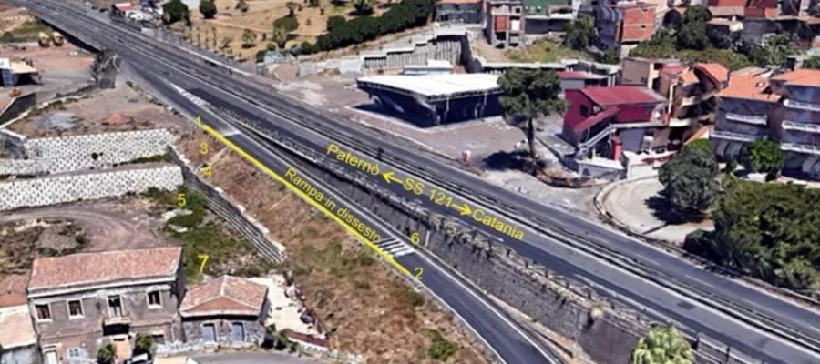 Misterbianco, manutenzione straordinaria sulla rampa della SS 121: gara da 1,1 milioni con scadenza 13 maggio